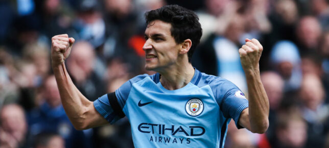 Manchester City's Jesus Navas celebrates the first goal against Chelsea during the Premier League match at the Etihad Stadium, Manchester Photo : Victoria Haydn / PA Images / Icon Sport