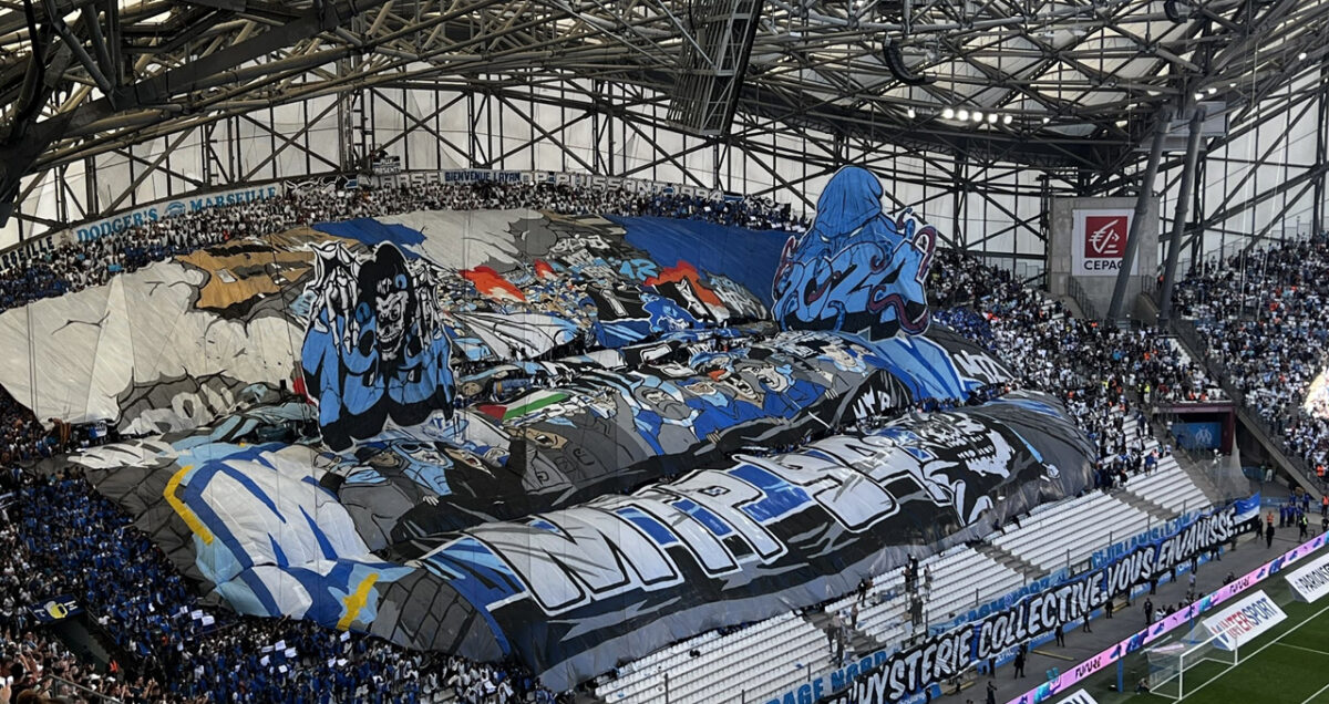 Supporters de l'OM au stade Vélodrome